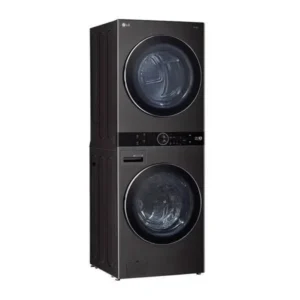 LG 21Kg Washer 16 Kg Dryer Wash Tower, Front Load, LED Display, Center Control, Inverter Heat Pump, Turbo Wash, Color Black Model – FWT2116BS KR – International Version