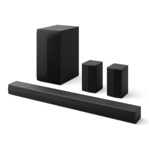 LG 5.1 Channel Soundbar 600 W with Wireless Subwoofer and Rear Speaker Color Black Model – S65TR