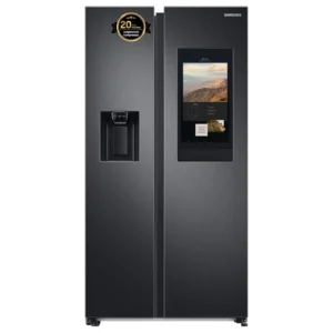 Samsung 591 Liter Side by Side Refrigerator, Digital Inverter Compressor, Family Hub™, View Inside, Color Black Model – RS6HA8891B1