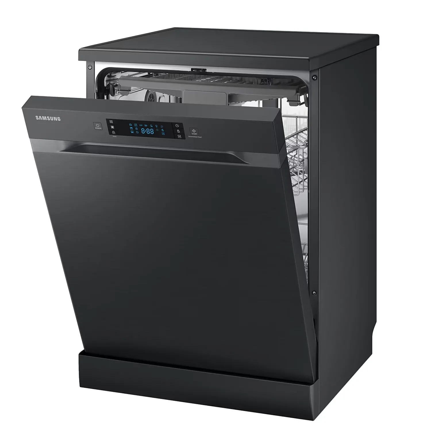 Samsung Freestanding Dishwasher, 14 Plate Setting, 7 Program, Auto Door, Open Dry System, Color Black Model – DW60DG550FSGBZ - Image 2