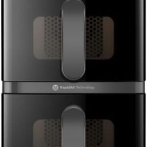 Philips Stacked Dual Basket Airfryer - Capacity 10L, 2 Stacked Basket Drawers (5L + 5L), 6 Preset Functions and 13 ways to cook, Touchscreen, Black - NA460/09