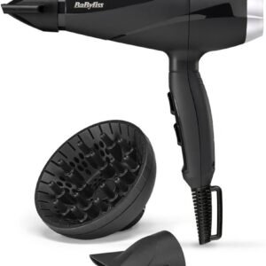 BaByliss Smooth Pro AC Hair Dryer 2100W with Ionic Technology, Multiple Heat & Speed Settings, Black/Silver Model - 6710DE