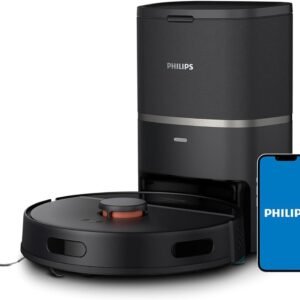 Philips Homerun 3000 Series Vacuum/Washing Robot, Laser Navigation, Autonomy 200 Min, Auto Dump Station, Vacuum Cleaner-Robot, Black Model - XU3100/01