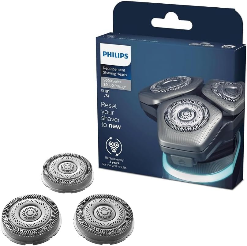 Philips Shaver Series 9000 SkinIQ Replacement Shaving Head for Shaver Trimmers, Beard and Hair Models - SH91/51