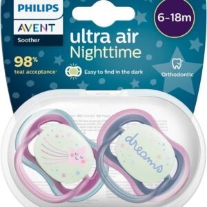 Philips Ultra Air Pacifier 2 Lightweight Breathable Glowing Pacifier Model - SCF376/14