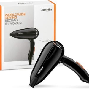 BaByliss Hair Dryer, Powerful 2000w Drying Performance With Dual Voltage For Travel Convenience, 2 Heat And Speed Settings Black Model - 5344SDE