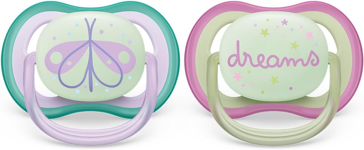 Philips Ultra Air Pacifier 2 Lightweight Breathable Glowing Pacifier Model - SCF376/19