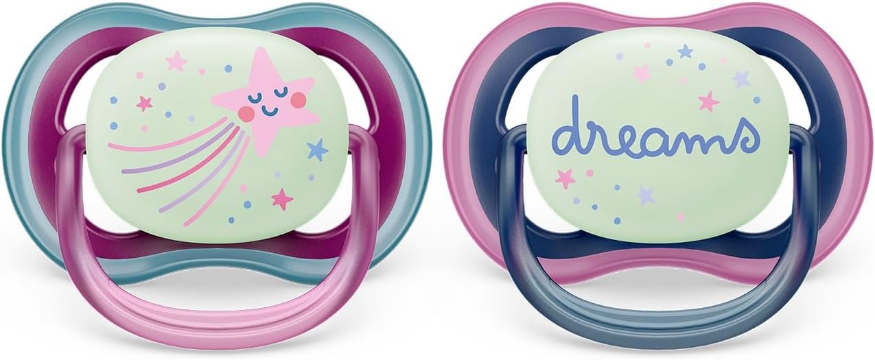 Philips Ultra Air Pacifier 2 Lightweight Breathable Glowing Pacifier Model - SCF376/13