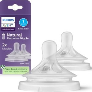 Philips Avent Natural Response Bottle Nipple Flow 1, 2pk, Model - SCY961/02