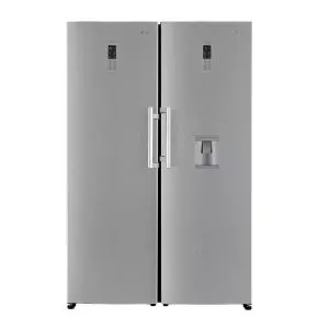 LG 708 Liter Twin Fridge Freezer With Water Dispenser, Inverter Compressor, Twins Cooling System, Color Silver Model – GCB414ELFM/GRF411ELDM
