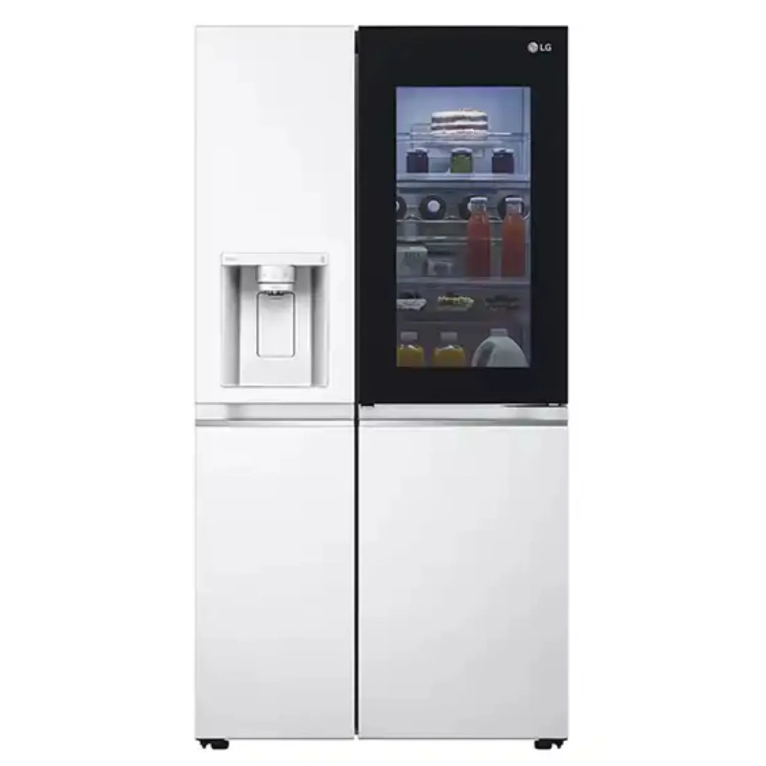 LG 642 Liter Side by Side Refrigerator With Dispenser, Insta View, Inverter Compressor, No Frost, Color White Model – GRX33FFQRL