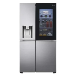 LG 889 Liters Side by Side Refrigerator With Dispenser, Insta View, Inverter Linear Compressor, Color Silver Model – GR-X348CSFS