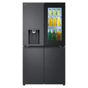 LG 900 Liter Side by Side Refrigerators With Water Dispenser, Black Glass, Insta View, Door-in-Door™, Color Black Model – GRJ39FFCRL