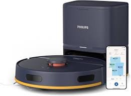 Philips Vacuum and Mop Robot HomeRun 2000 Series - Up to 120 min Runtime, With Auto-empty Station, Suction Power 6000 Pa, HomeRun App Enabled, LDS Radar, Dark Blue Model- XU2100/10