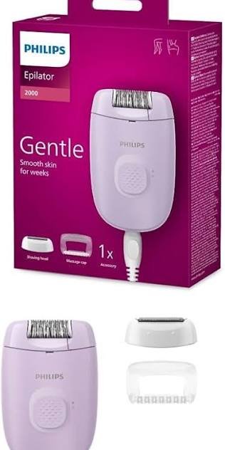 Philips 2000 Series Epilator, Washable, Sensitive Zone & Massage Head, Color Lilac, Model-BRE237/05