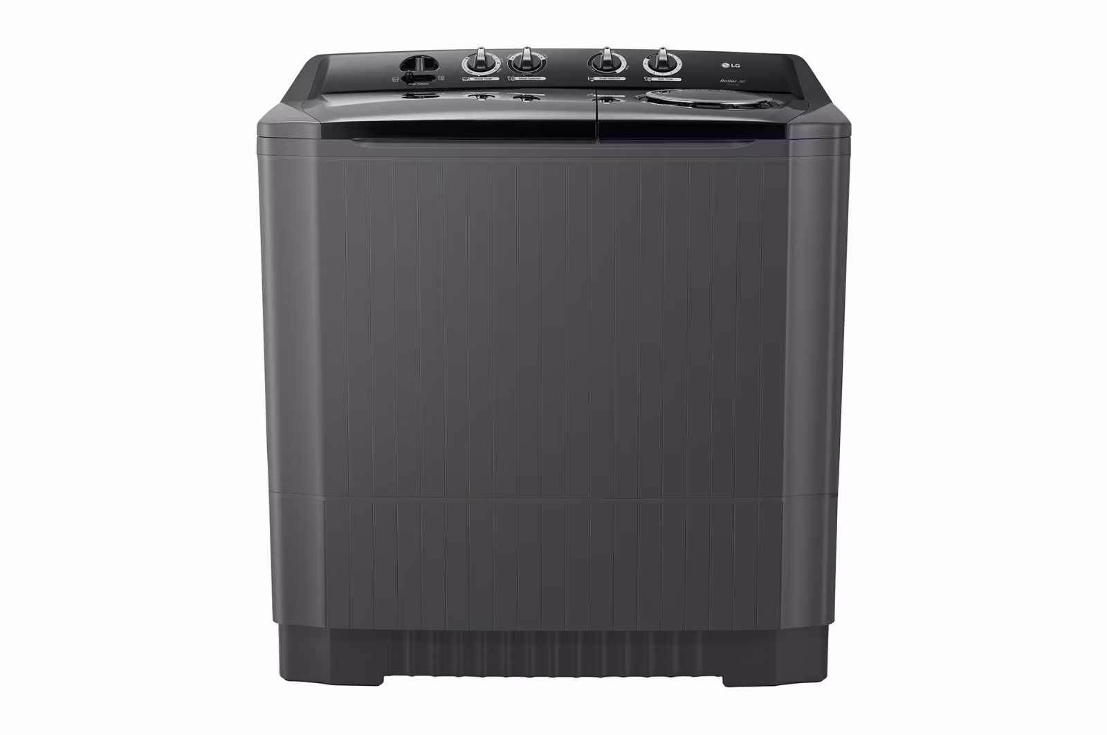 LG 18Kg Semi Automatic Twin Tub, Washing Machine, Roller Jet Pulsator + Soak, Middle Black - P1861RWN9T
